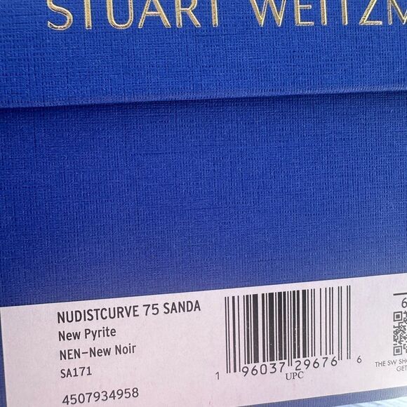 NIB Stuart Weitzman Nudist Curve Square Toe Glitter High Heel Sandals Size 6.5 - Picture 13 of 13